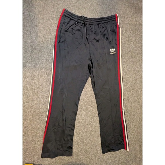 adidas Other - Vintage Adidas Track Pants 2003 Striped Red Fleece Lined Joggers Mens Large Y2K
